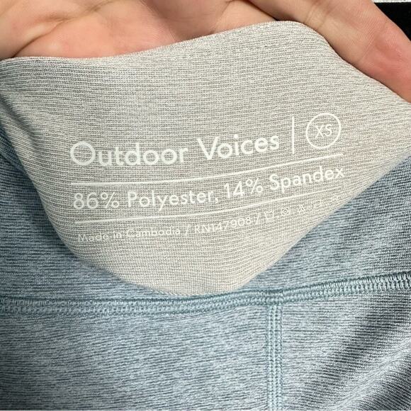 Outdoor Voices Leggings Colorblock Athletic Athleisure Crop High Rise Blue XS - Picture 3 of 4